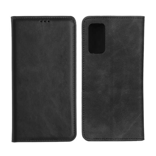 Leather Flip Cover with Internal Pocket for Oppo Find X3 Lite Black